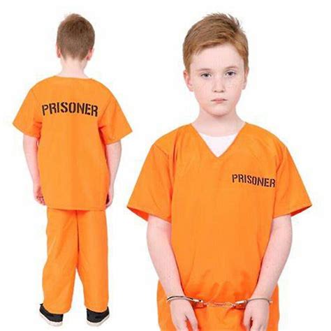Prison Convict Cosplay Prisoner Uniform Child Suit Halloween Costume