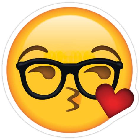 Kissy Face Nerd Secret Emoji Funny Internet Meme Stickers By