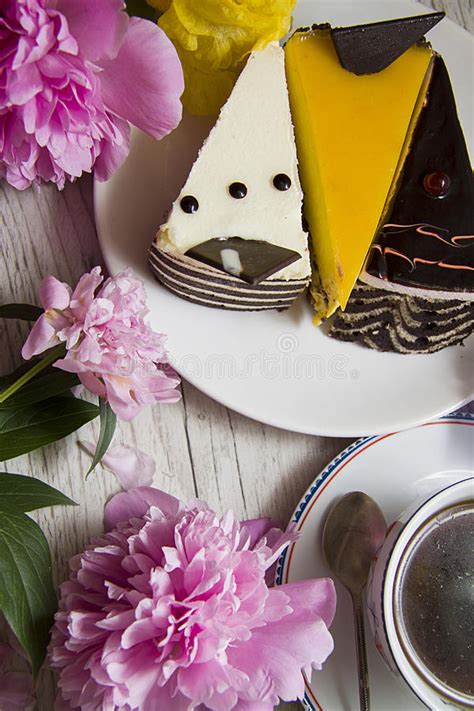 Bright Flowers And Cakes Stock Image Image Of Decor 58629873