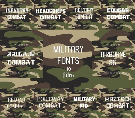 10 Military Fonts Bundle Canva Fonts Cricut Fonts Procreate Etsy