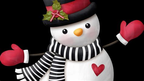 Download Wallpaper 1920x1080 snowman, scarf, hat, heart, mittens Full HD 1080p HD Background