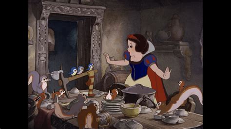 Snow White Talks To The Animals In The Dwarfs Cottage Snow White And