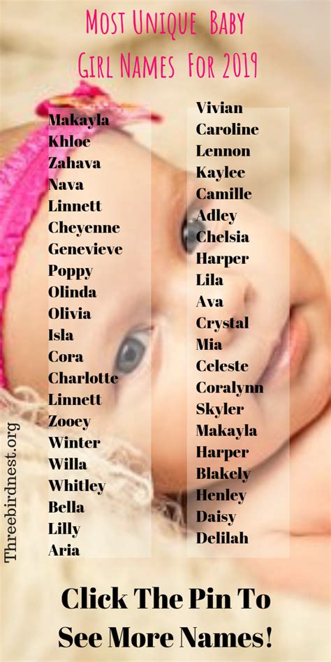The Prettiest Most Unique Baby Girl Names For Baby Names Baby Girl Names Trendy Baby