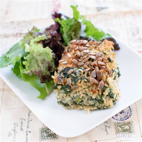 Spinach Rice Casserole Baked In