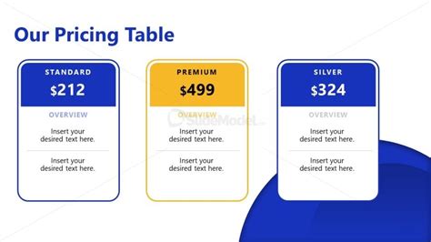 Our Pricing Table Powerpoint Slide Slidemodel
