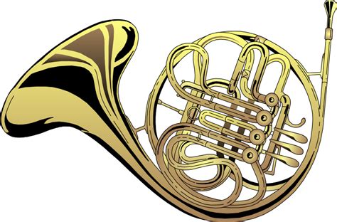 French Horn Free Vector 4vector