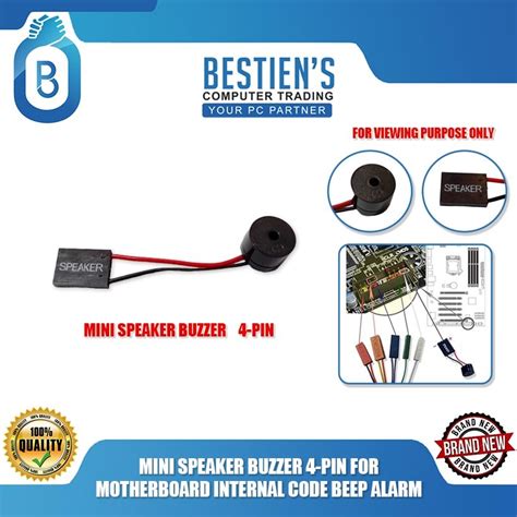mini speaker buzzer 4 pin for motherboard internal code beep alarm computers and tech desktops