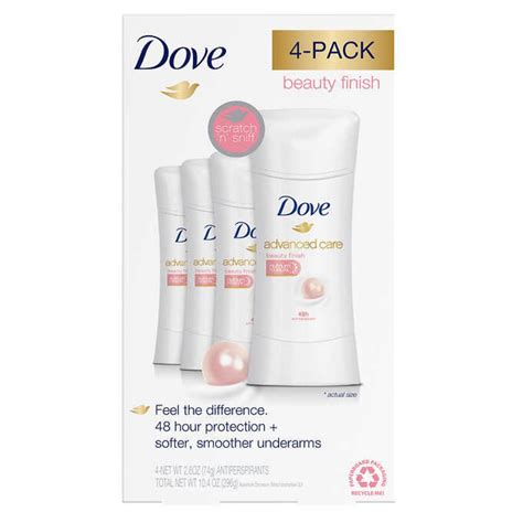 Dove Advanced Care Beauty Finish Solid Antiperspirant Deodorant 2 6oz