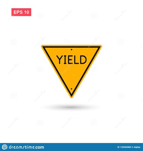 Yield Triangle Sign Icon Vector Isolated Stock Vector Illustration Of