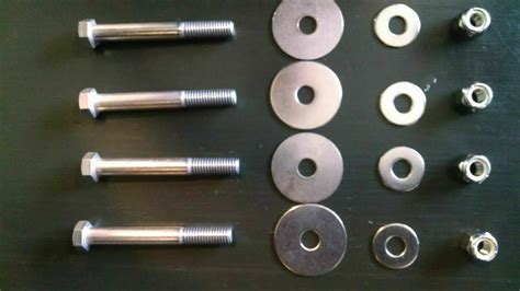Set Of Stainless Outboard Transom Mounting Bolts Washers Lock