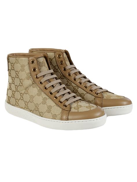 Gucci Original Gg Canvas Brooklyn High Top Sneakers In Beige New Sand
