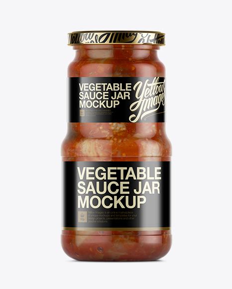 Download Canned Vegetable Sauce Jar Mockup in Jar Mockups on Yellow Images Object Mockups