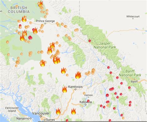 Wildfires Continue To Rage Across Bc Map Photos