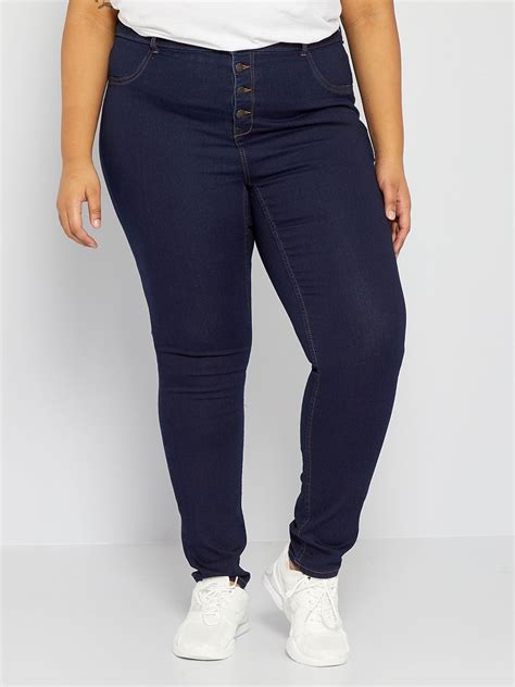 skinny jeans met hoge taille blauw kiabi 25 00€
