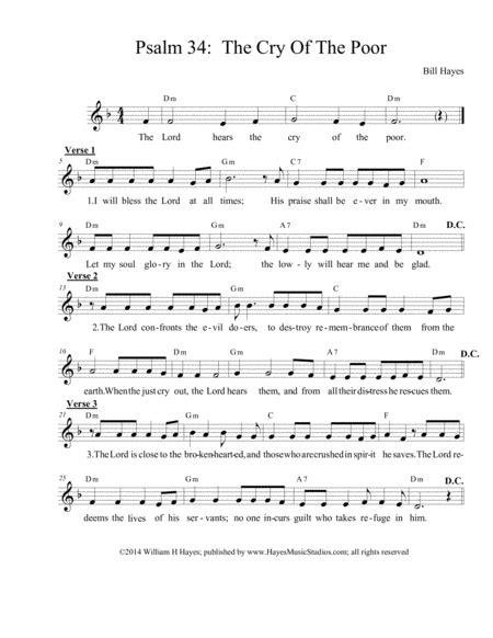 Psalm 146 Blessed Are The Poor In Spirit Leadsheet Free Music Sheet