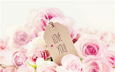 Download Wallpapers I Love You Pink Roses Bouquet Of Flowers Paper