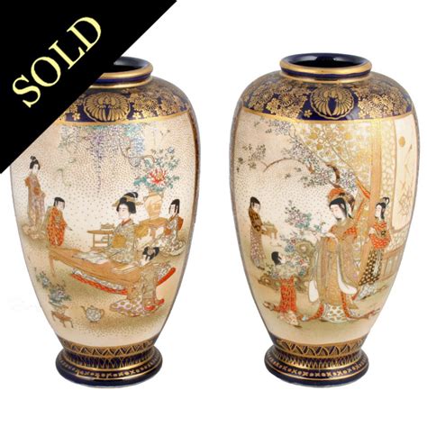 Satsuma Pottery Vases Antique Japanese Vases Antique Satsuma Vases