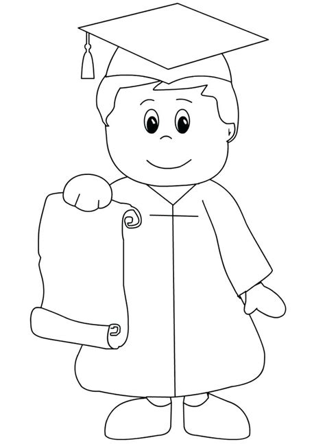 Cap And Gown Coloring Page At Free Printable