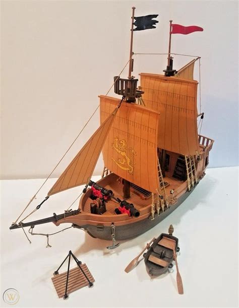 Vintage Playmobil Pirate Ship Geobra L X H X W