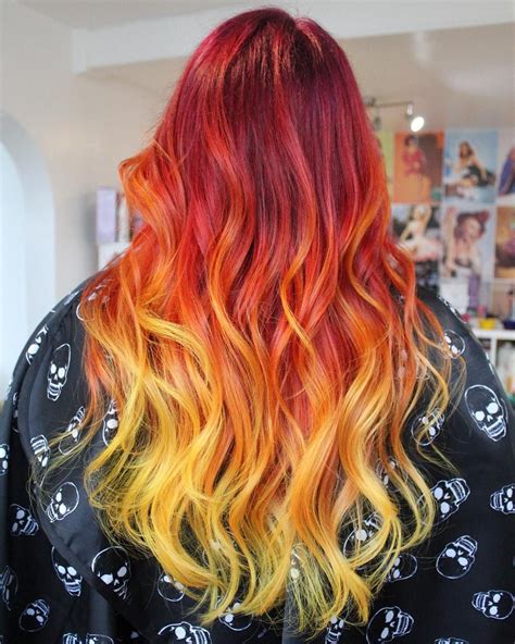 Pin By Richard Esquivel On Hair Dyes Fire Ombre Hair Orange Ombre