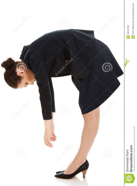 Young Business Woman Bending Down Stock Photo Image 50541253