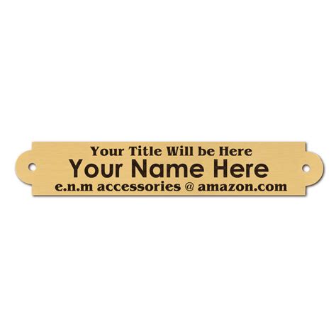 075 H X 45 W Satin Gold Brass Name Plate With Decorative Ends