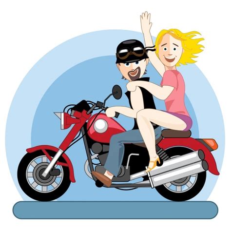 Couple On Motorcycle Vector Free Download
