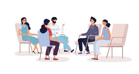 Group Therapy For Addiction Treatment Concept Stock Illustration
