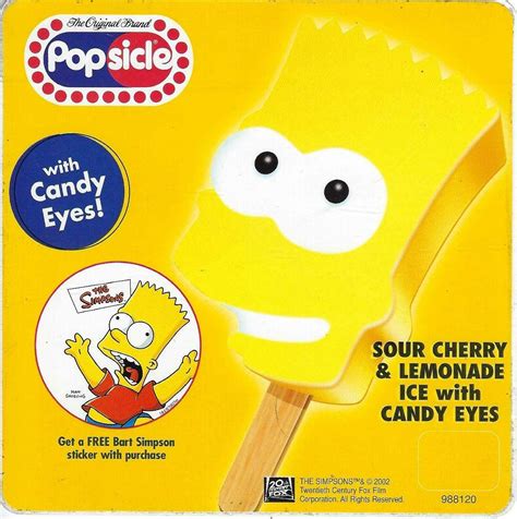 Bart Simpson Popsicle The Simpsons Barts Homer Popsicle Ice
