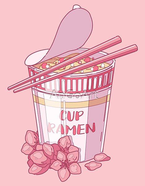A Cup Of Ramen With Chop Sticks Sticking Out Of It And Flowers On The Side