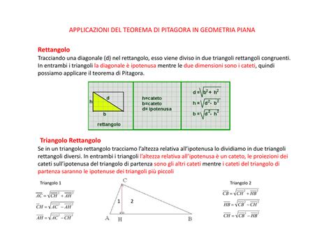 Applicazioni Del Teorema Di Pitagora In Geometria