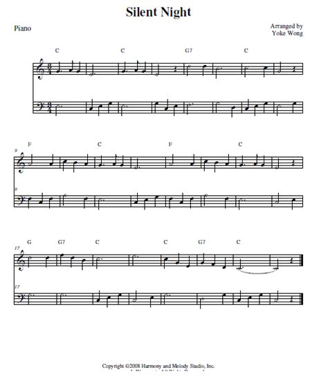 Member's downloads are a high resolution pdf file including all instrument parts. Silent Night Piano Sheet Music