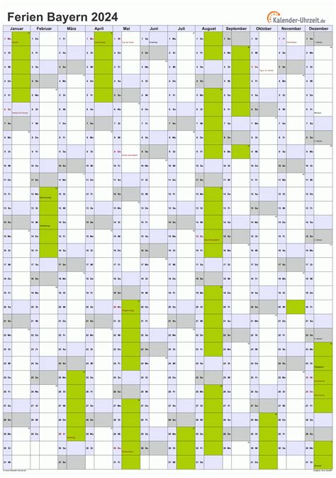 Ferien Bayern 2024 Ferienkalender Zum Ausdrucken