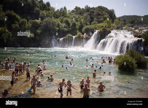 Krka Waterfalls In Krka National Park Near Split Croatia On 24 July