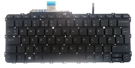 Laptop Uk Backlit Keyboard For Hp Elitebook Folio G1 Black