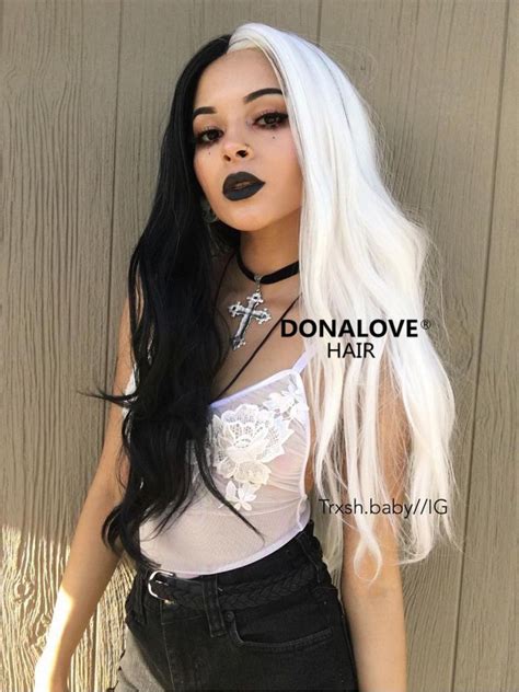 Hair dye colors hair color blue cool hair color blue hair white hair split hair split dyed hair half and half hair beautiful hair color. Pin on Hair