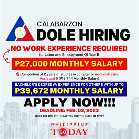 Dole Calabarzon Has Opportunities Available To Apply Philippine Go