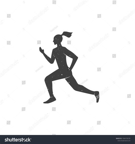 Woman Runs Silhouette Vector Illustration Flat Stock Vector Royalty