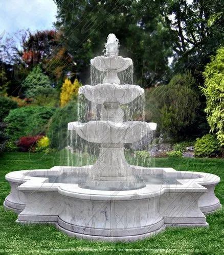 White Classic Garden Marble 3 Tier Fountain For Outdoor At Rs 150000