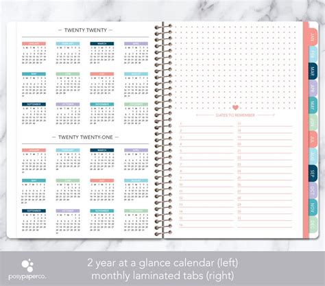 Monthly Planner Notebook 2021 2022 No Weekly View Choose Etsy
