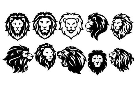 Lion Head Svg Bundle Clipart Cut Files For Silhouette Lion Etsy My