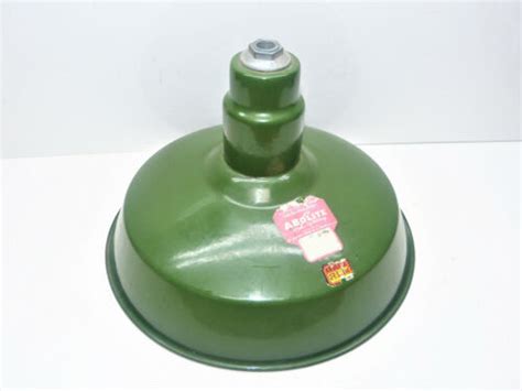 Vintage 16” Abolite Green Porcelain Enamel Industrial Ceiling Light Fixture Inv2 Ebay
