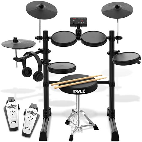 Buy Pyle 8 Piece Electric Drum Set Professional Electronic Drumming Kit Machine W Midi Support