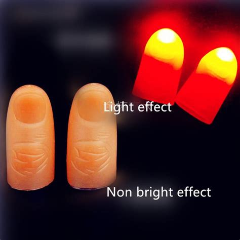 1 pair led light flashing fingers magic trick props funny novelty gag
