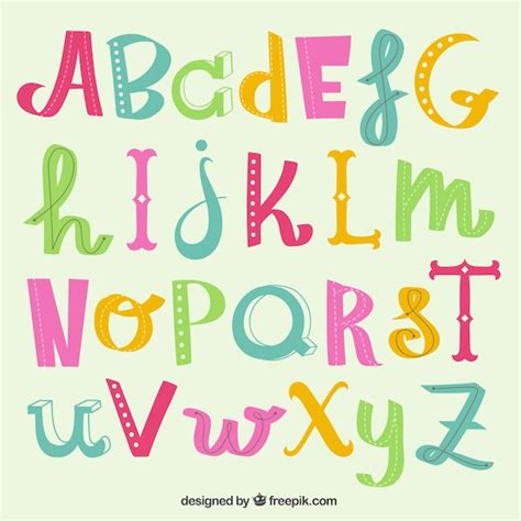 Cute Alphabet Letters Free Vector