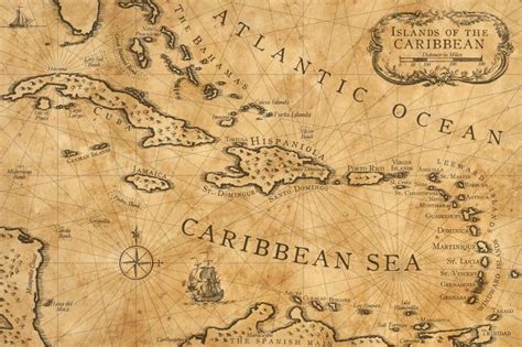 Caribbean Nautical Chart By Shawnbrown On Deviantart Pirate Map Tattoo Pirate Maps Nautical
