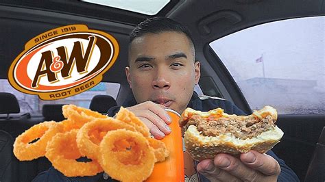 Aandw Burger And Onion Rings Review Youtube