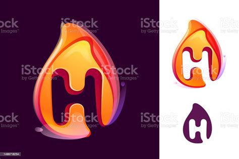 Ilustración De Logotipo De La Letra H En Llama De Fuego Espacio