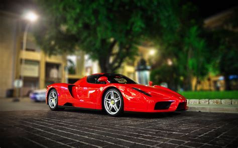 Red Coupe Enzo Ferrari Red Cars Ferrari Lights Hd Wallpaper