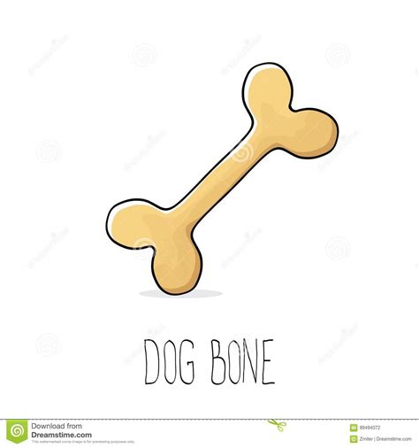 Vector Funny Cartoon Cute Brown Dog Bone Stock Vector Illustration Of